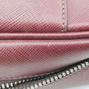 Pre-owned Prada Business Briefcase Burgundy SAFFIANO Leather 2VE011 handbag | stylenewstar
