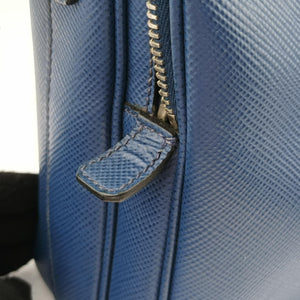 Pre-owned Prada NERO Blue SAFFIANO leather VA1066 shoulderbag | stylenewstar