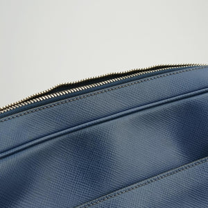 Pre-owned Prada NERO Blue SAFFIANO leather VA1066 shoulderbag | stylenewstar