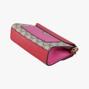 Pre-owned Gucci Padlock beige×red×pink PVC coated canvas×Leather 409487 shoulderbag | stylenewstar