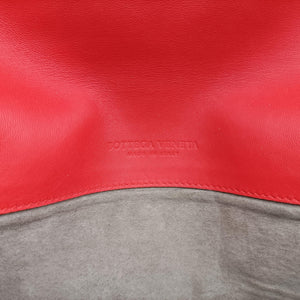 Pre-owned Bottega Veneta Intrecciato Nappa Rialto Red Leather shoulderbag | stylenewstar