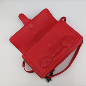 Pre-owned Bottega Veneta Intrecciato Nappa Rialto Red Leather shoulderbag | stylenewstar