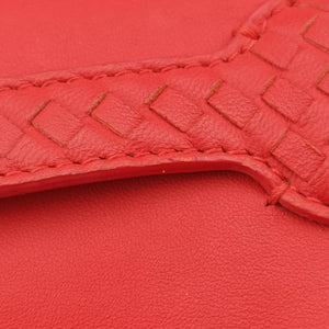 Pre-owned Bottega Veneta Intrecciato Nappa Rialto Red Leather shoulderbag | stylenewstar