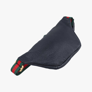 Pre-owned Gucci Gucci Print Black Leather 527792 bum bag/waist bag | stylenewstar