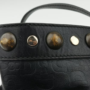 Pre-owned Gucci Horsebit pattern studs Black Leather 286304 handbag | stylenewstar