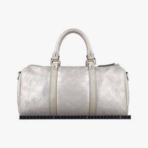 Vintage Gucci GG plus Spring Joy GG Supreme Silver PVC coated canvas 203696 bostonbag | stylenewstar