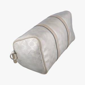 Vintage Gucci GG plus Spring Joy GG Supreme Silver PVC coated canvas 203696 bostonbag | stylenewstar