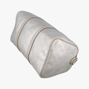 Vintage Gucci GG plus Spring Joy GG Supreme Silver PVC coated canvas 203696 bostonbag | stylenewstar