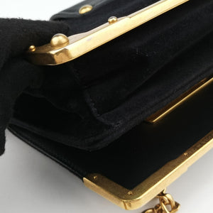 Pre-owned Prada Cahier Astrology Black Velour shoulderbag | stylenewstar