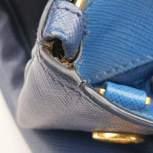 Pre-owned Prada Galleria Blue×Navy SAFFIANO Leather B2274C shoulderbag | stylenewstar