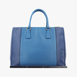 Pre-owned Prada Galleria Blue×Navy SAFFIANO Leather B2274C shoulderbag | stylenewstar