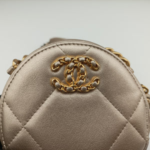 Pre-owned Chanel CHANEL 19 Round Golden lambskin AP0945 shoulderbag | stylenewstar