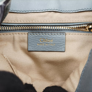 Pre-owned Chloe FAYE mini Grey leather backpack/rucksack | stylenewstar