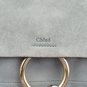 Pre-owned Chloe FAYE mini Grey leather backpack/rucksack | stylenewstar