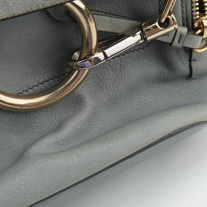 Pre-owned Chloe FAYE mini Grey leather backpack/rucksack | stylenewstar