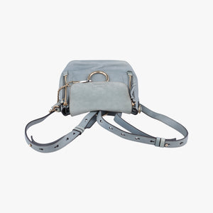 Pre-owned Chloe FAYE mini Grey leather backpack/rucksack | stylenewstar