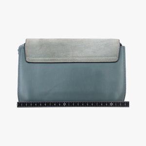 Pre-owned Chloe FAYE Blue × gray Suede × leather shoulderbag | stylenewstar