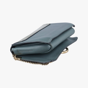 Pre-owned Chloe FAYE Blue × gray Suede × leather shoulderbag | stylenewstar