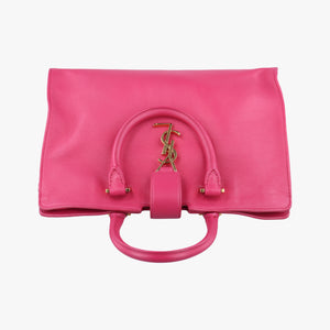 Pre-owned Yves Saint Laurent BABY CABAS Pink Leather 394461 shoulderbag | stylenewstar