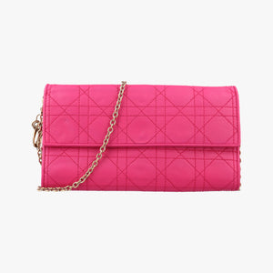 Pre-owned Christian Dior Lady Dior cannage Pink lambskin shoulderbag | stylenewstar