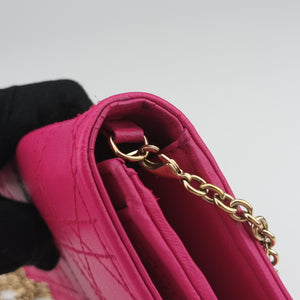 Pre-owned Christian Dior Lady Dior cannage Pink lambskin shoulderbag | stylenewstar