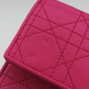 Pre-owned Christian Dior Lady Dior cannage Pink lambskin shoulderbag | stylenewstar