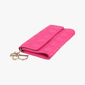 Pre-owned Christian Dior Lady Dior cannage Pink lambskin shoulderbag | stylenewstar