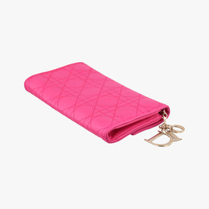 Pre-owned Christian Dior Lady Dior cannage Pink lambskin shoulderbag | stylenewstar