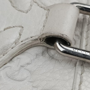 Pre-owned Gucci GG Neoprene White Leather 241101 shoulderbag | stylenewstar