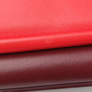 Pre-owned Fendi Be Baguette Red x burgundy Leather 8BR677 shoulderbag | stylenewstar