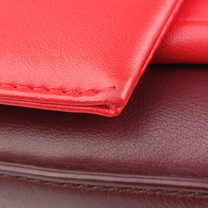 Pre-owned Fendi Be Baguette Red x burgundy Leather 8BR677 shoulderbag | stylenewstar