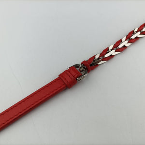 Pre-owned Fendi Be Baguette Red x burgundy Leather 8BR677 shoulderbag | stylenewstar