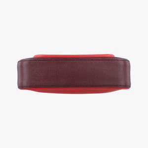 Pre-owned Fendi Be Baguette Red x burgundy Leather 8BR677 shoulderbag | stylenewstar