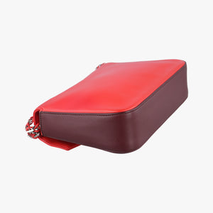 Pre-owned Fendi Be Baguette Red x burgundy Leather 8BR677 shoulderbag | stylenewstar