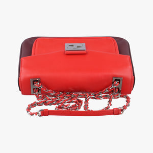 Pre-owned Fendi Be Baguette Red x burgundy Leather 8BR677 shoulderbag | stylenewstar