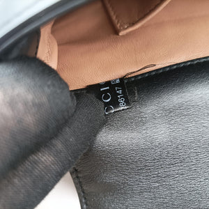 Pre-owned Gucci Broadway Tiger Head Black Leather 453777 shoulderbag | stylenewstar