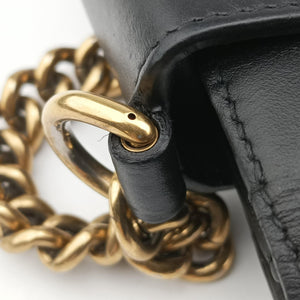 Pre-owned Gucci Broadway Tiger Head Black Leather 453777 shoulderbag | stylenewstar