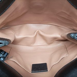 Pre-owned Gucci Broadway Tiger Head Black Leather 453777 shoulderbag | stylenewstar