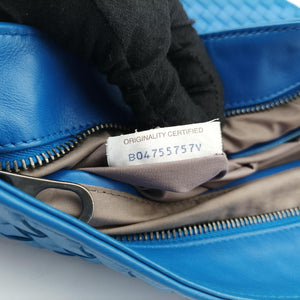 Secondhand Bottega Veneta Intrecciato Blue lambskin shoulderbag | stylenewstar