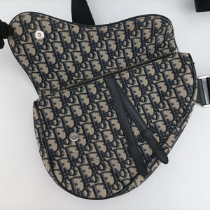 Vintage Christian Dior Saddle Gray×Black Jacquard bum bag/waist bag | stylenewstar