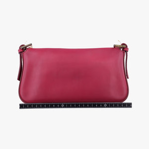 Pre-owned Fendi BAGUETTE Red Leather 8BR600 shoulderbag | stylenewstar