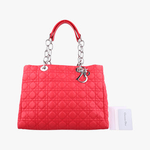 Vintage Christian Dior Cannage Dior Soft Shopping Red lambskin handbag | stylenewstar