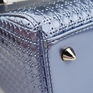 Pre-owned Christian Dior Lady Dior blue leather shoulderbag | stylenewstar