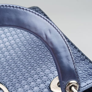 Pre-owned Christian Dior Lady Dior blue leather shoulderbag | stylenewstar