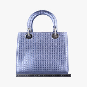 Pre-owned Christian Dior Lady Dior blue leather shoulderbag | stylenewstar