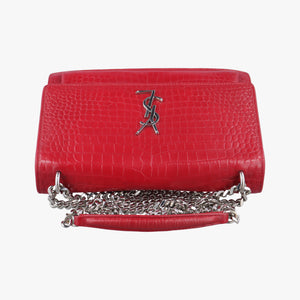 Pre-owned Yves Saint Laurent SUNSET Red Leather 442906 shoulderbag | stylenewstar