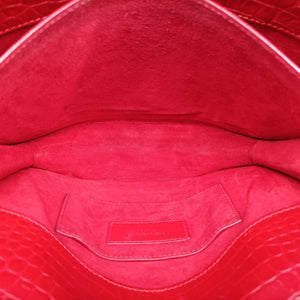 Pre-owned Yves Saint Laurent SUNSET Red Leather 442906 shoulderbag | stylenewstar