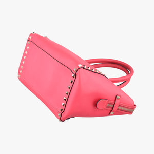 Pre-owned Valentino Rockstud Pink Leather shoulderbag | stylenewstar