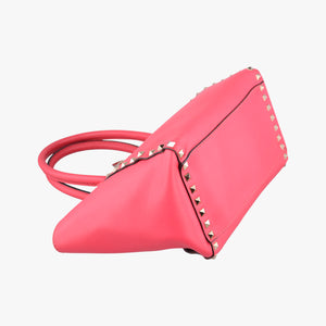 Pre-owned Valentino Rockstud Pink Leather shoulderbag | stylenewstar