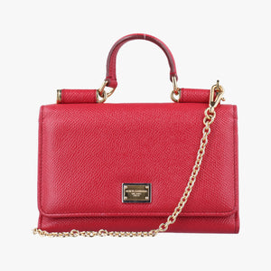 Pre-owned Dolce & Gabbana SICILY Red Leather shoulderbag | stylenewstar